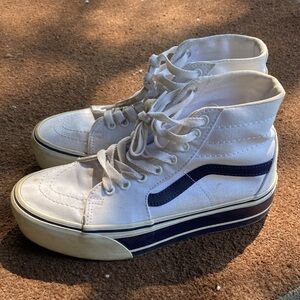 Vans Women's High-Top Sneakers - White and Navy